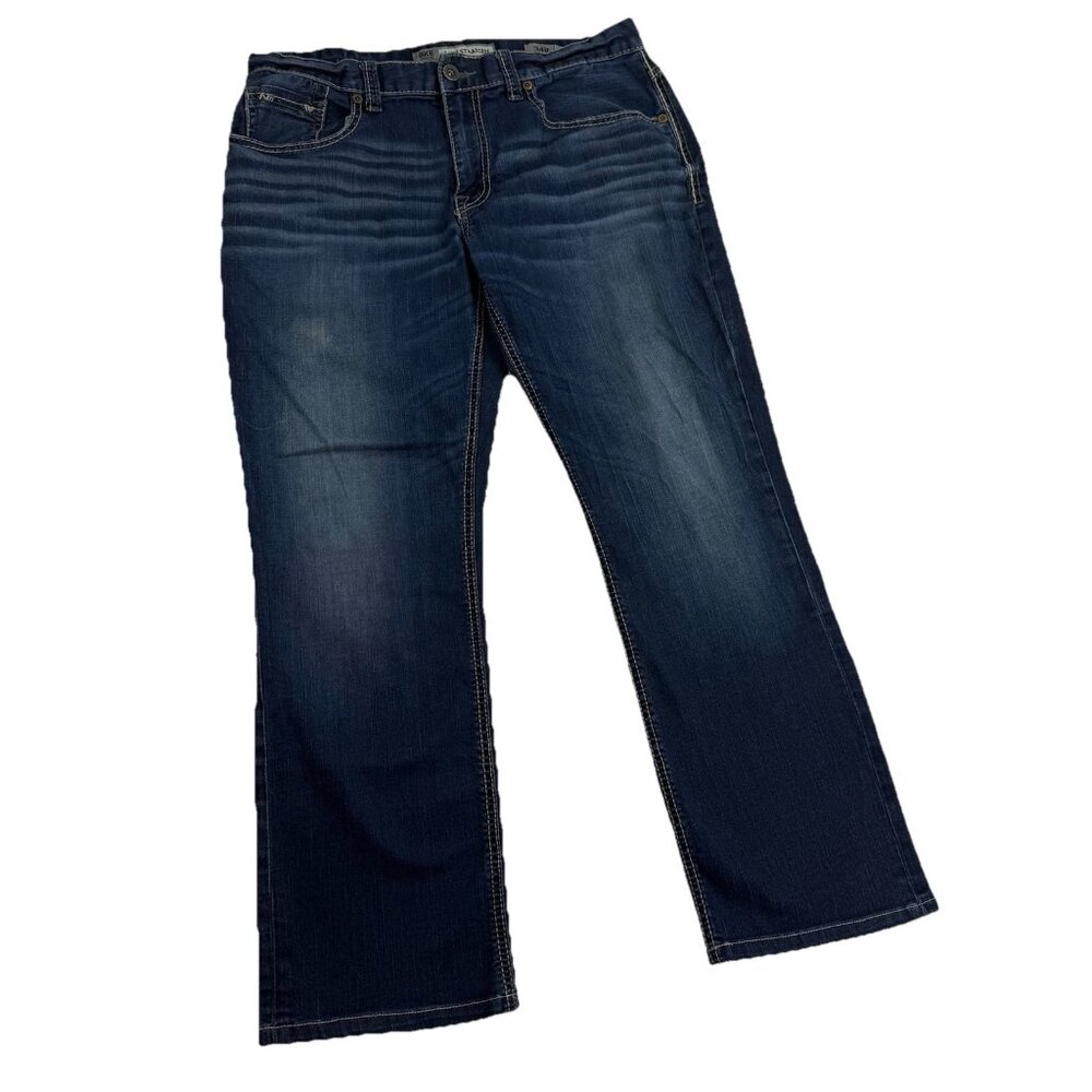 BKE Jake Straight Mens 34R Blue Dark Wash Denim Jeans